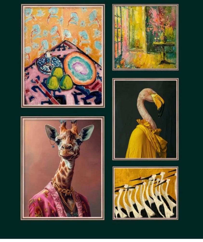 Eclectic Funky Animal Prints SET of 9