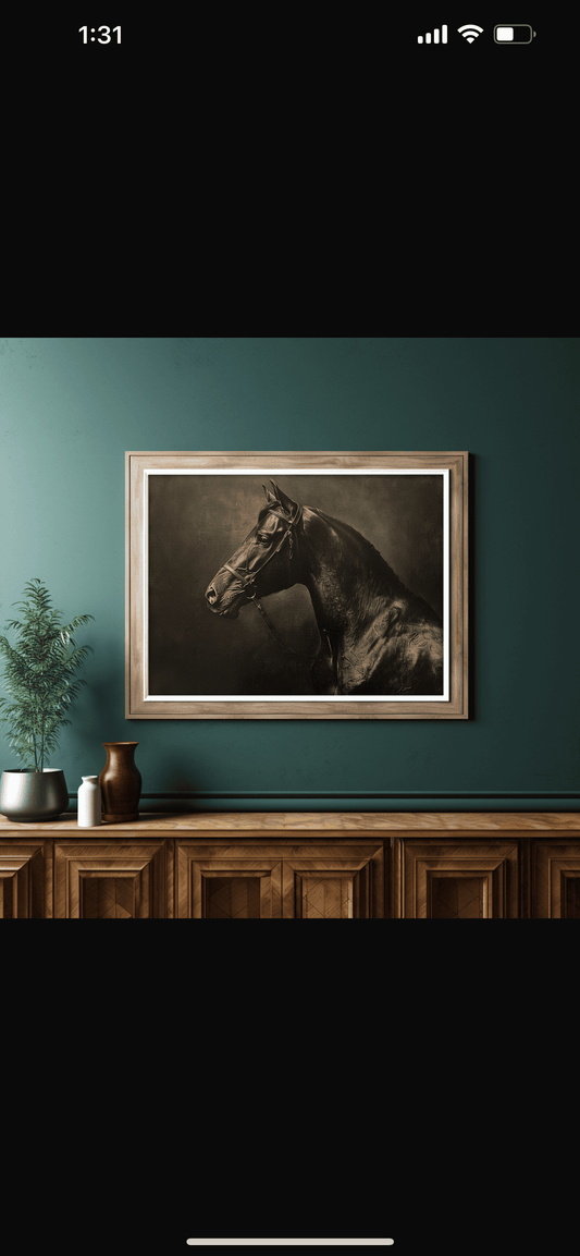 Modern black horse