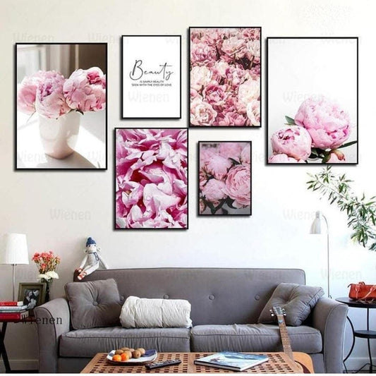 Floral Set Frame - Pink & White