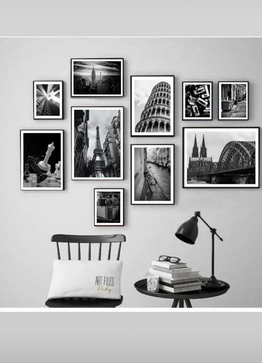 Black & White Frame Set Walls Dekor 