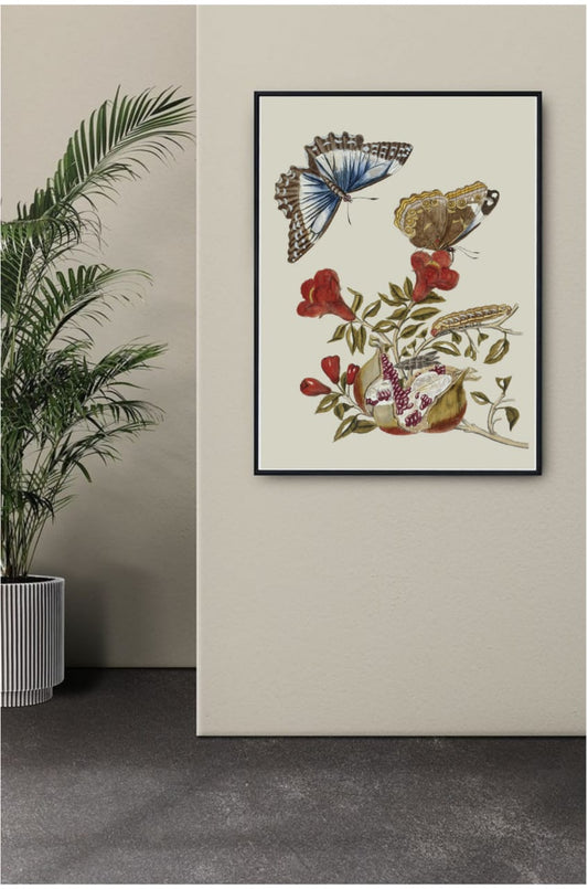 Butterfly with Flowers Frame
