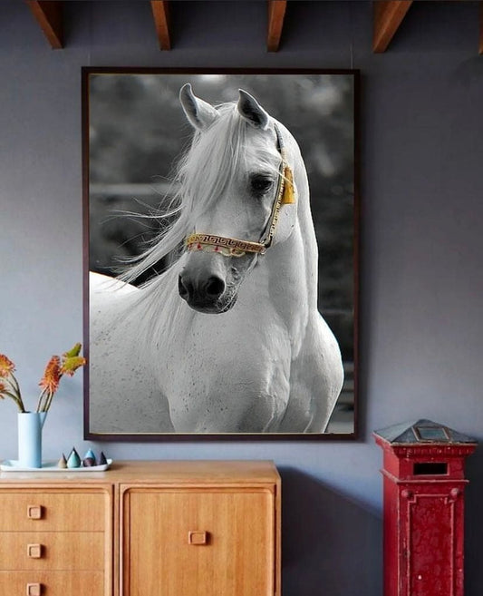 White Horse Frame Walls Dekor 